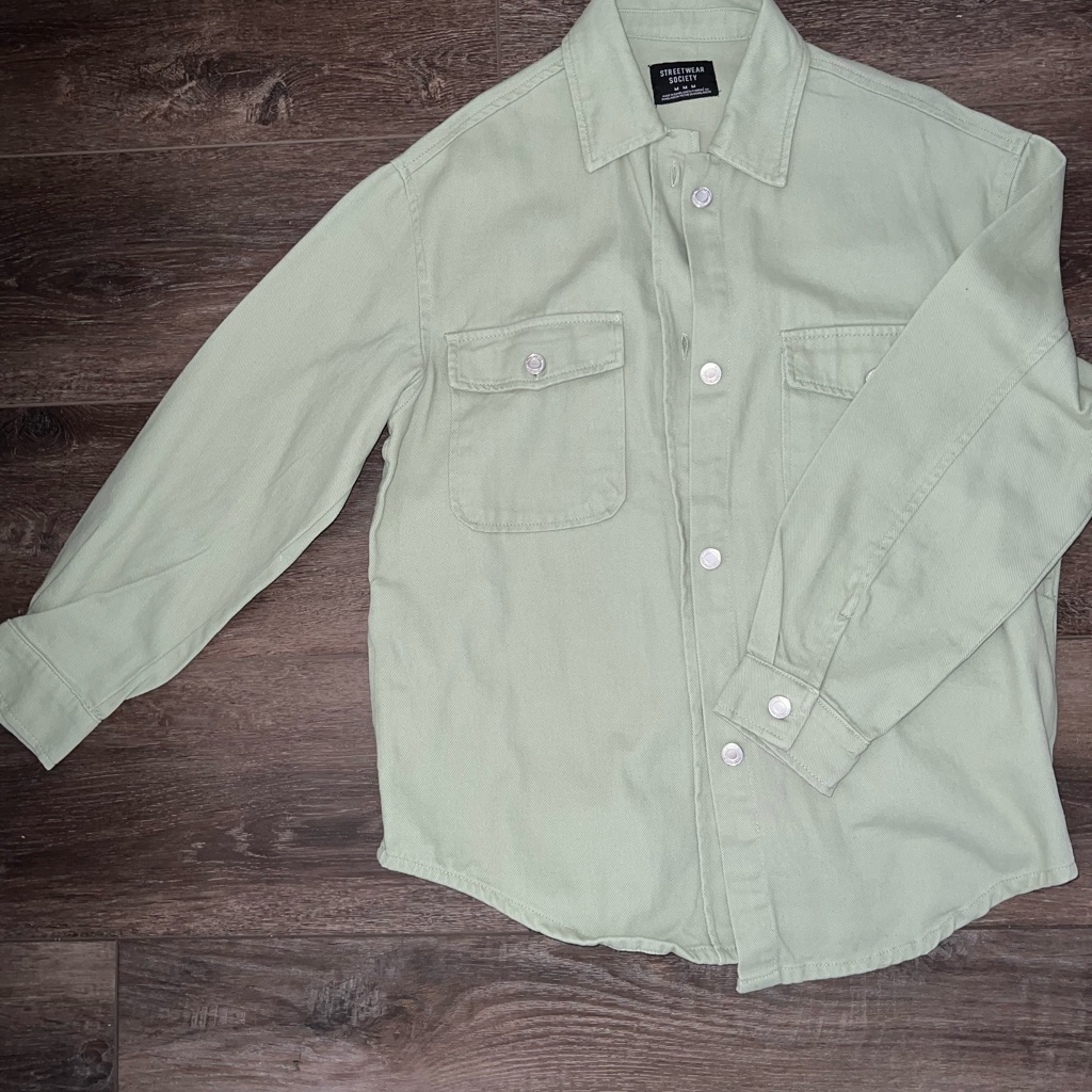 Green Button Up Shacket